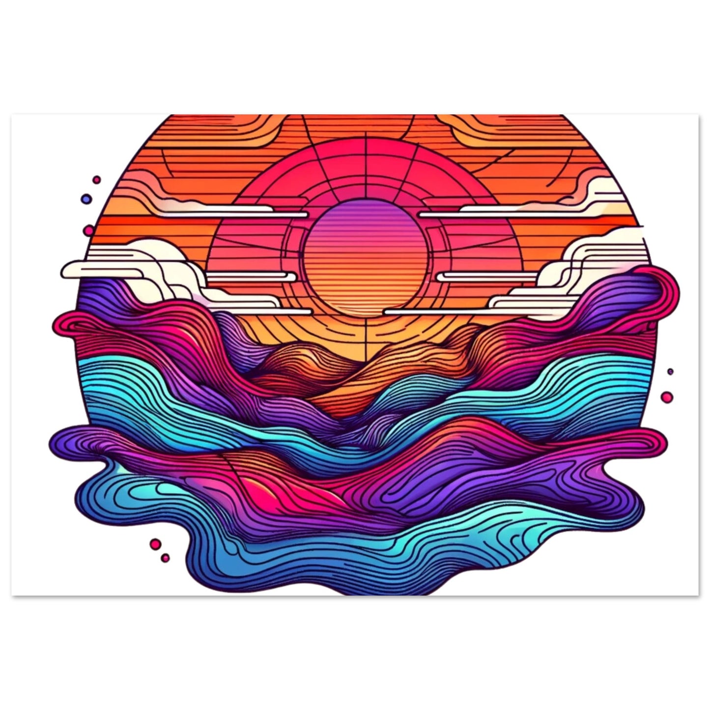 Nowhere Maps - Sunset Skylane Posters