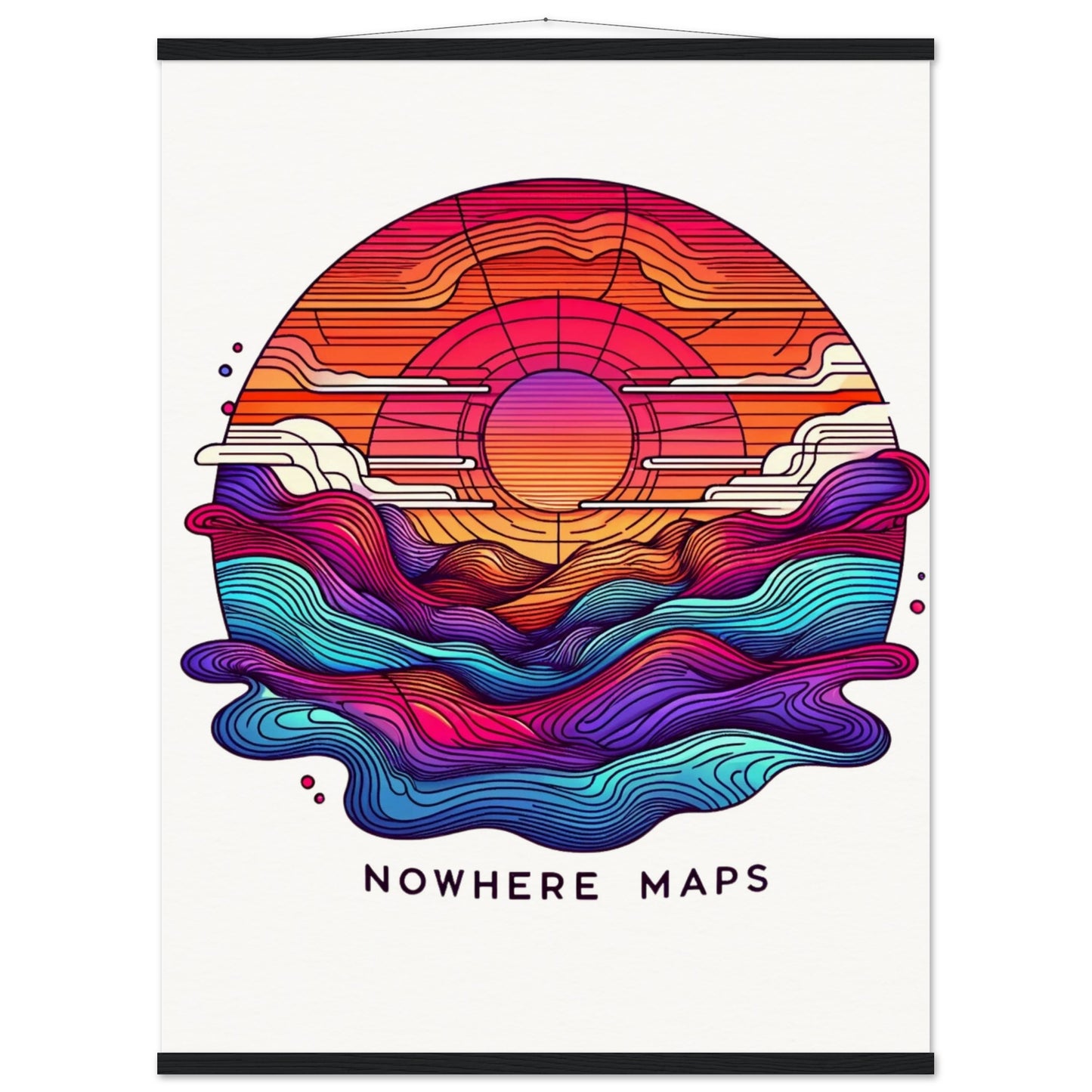 Nowhere Maps - Sunset Skylane Posters