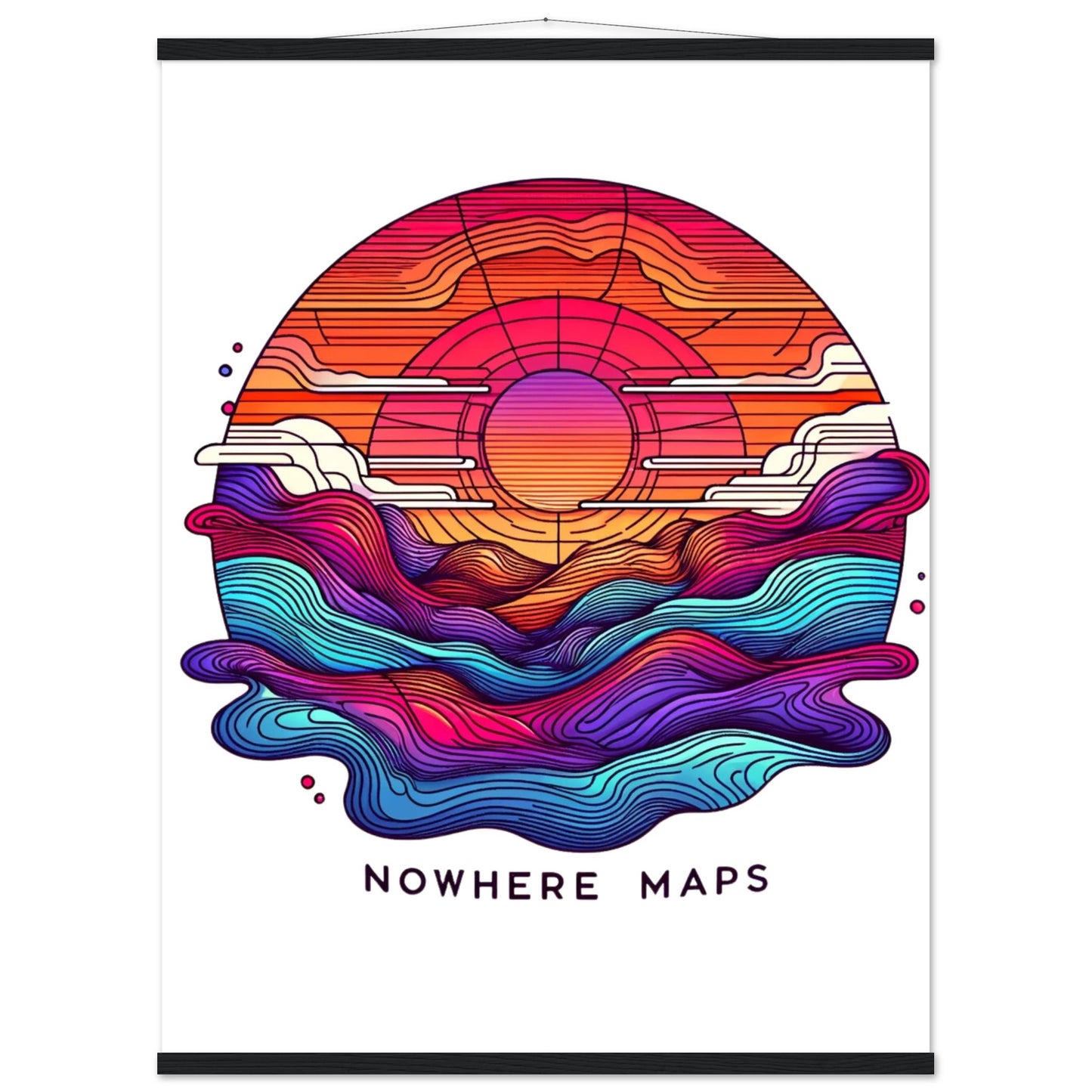 Nowhere Maps - Sunset Skylane Posters