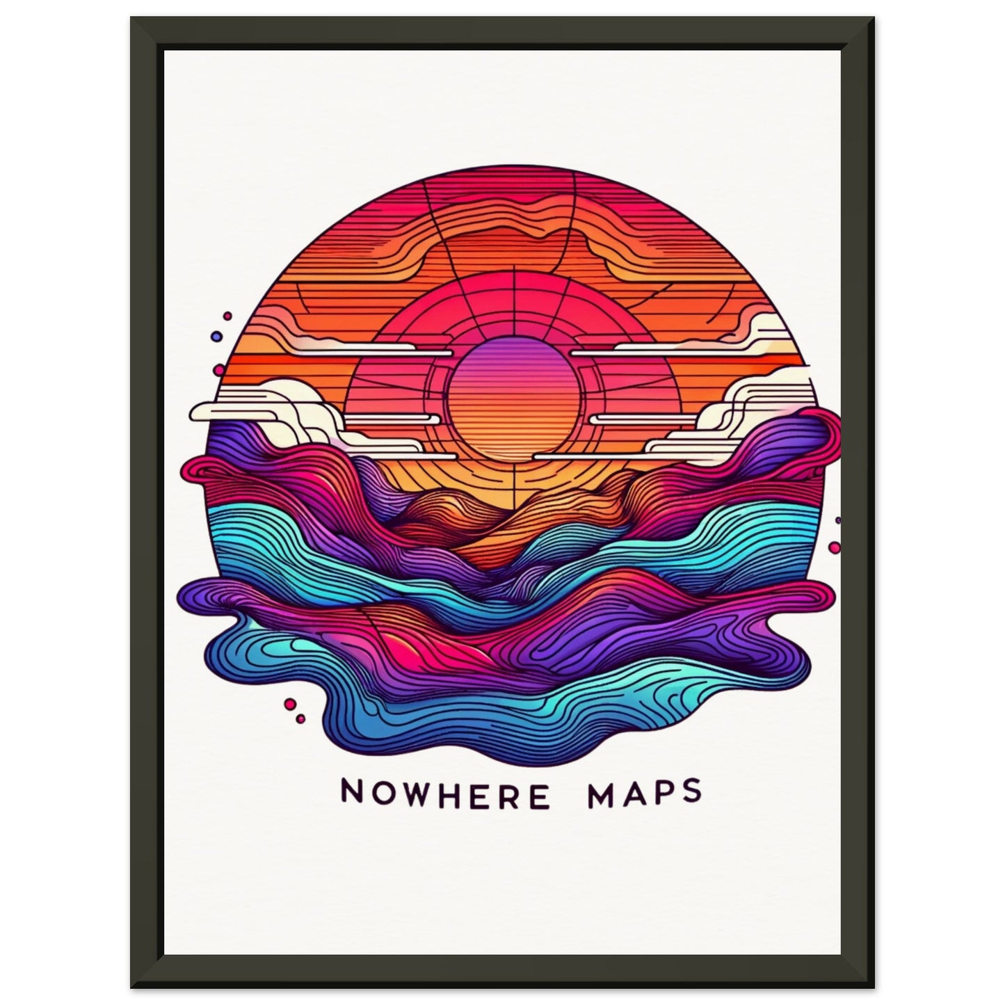 Nowhere Maps - Sunset Skylane Posters
