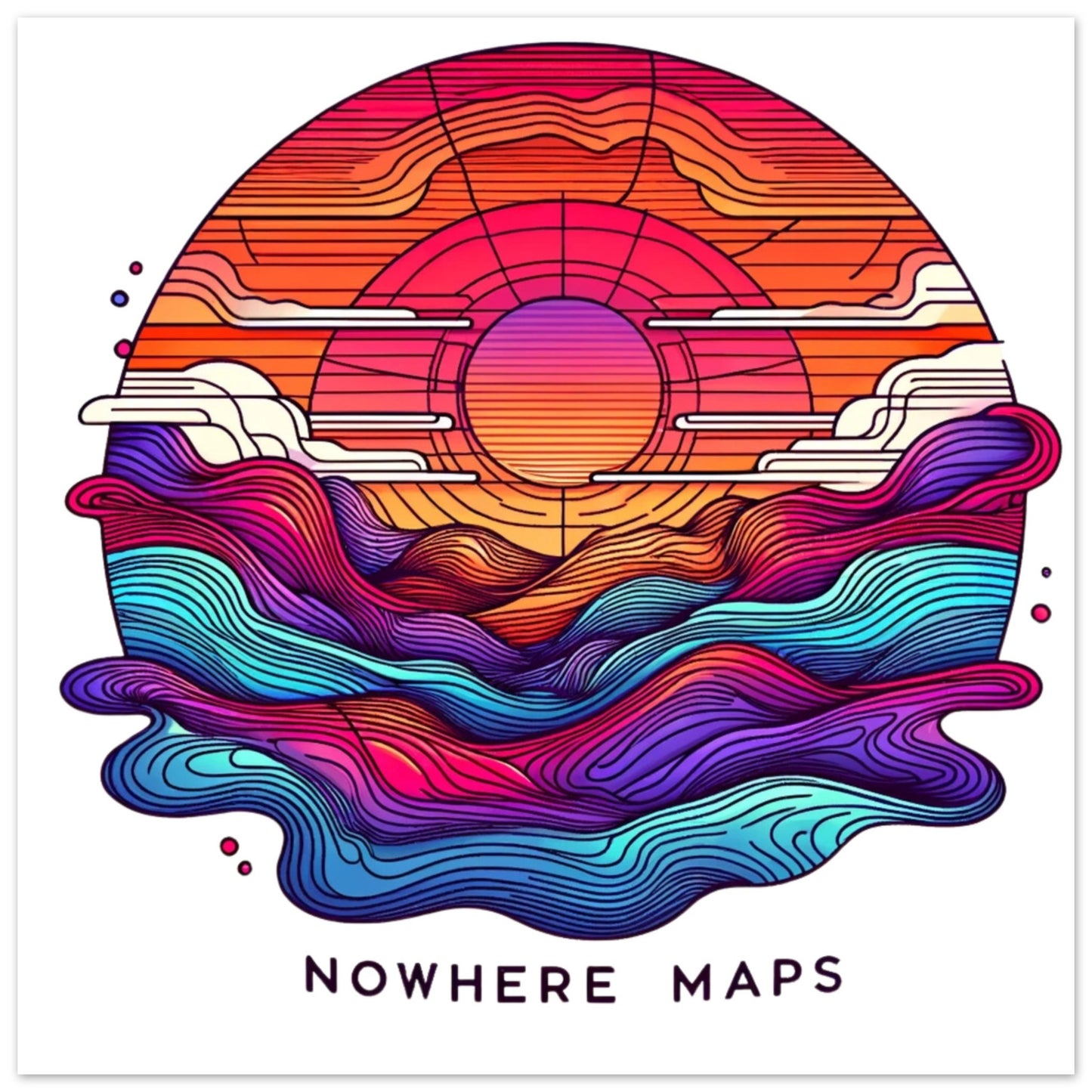Nowhere Maps - Sunset Skylane Posters