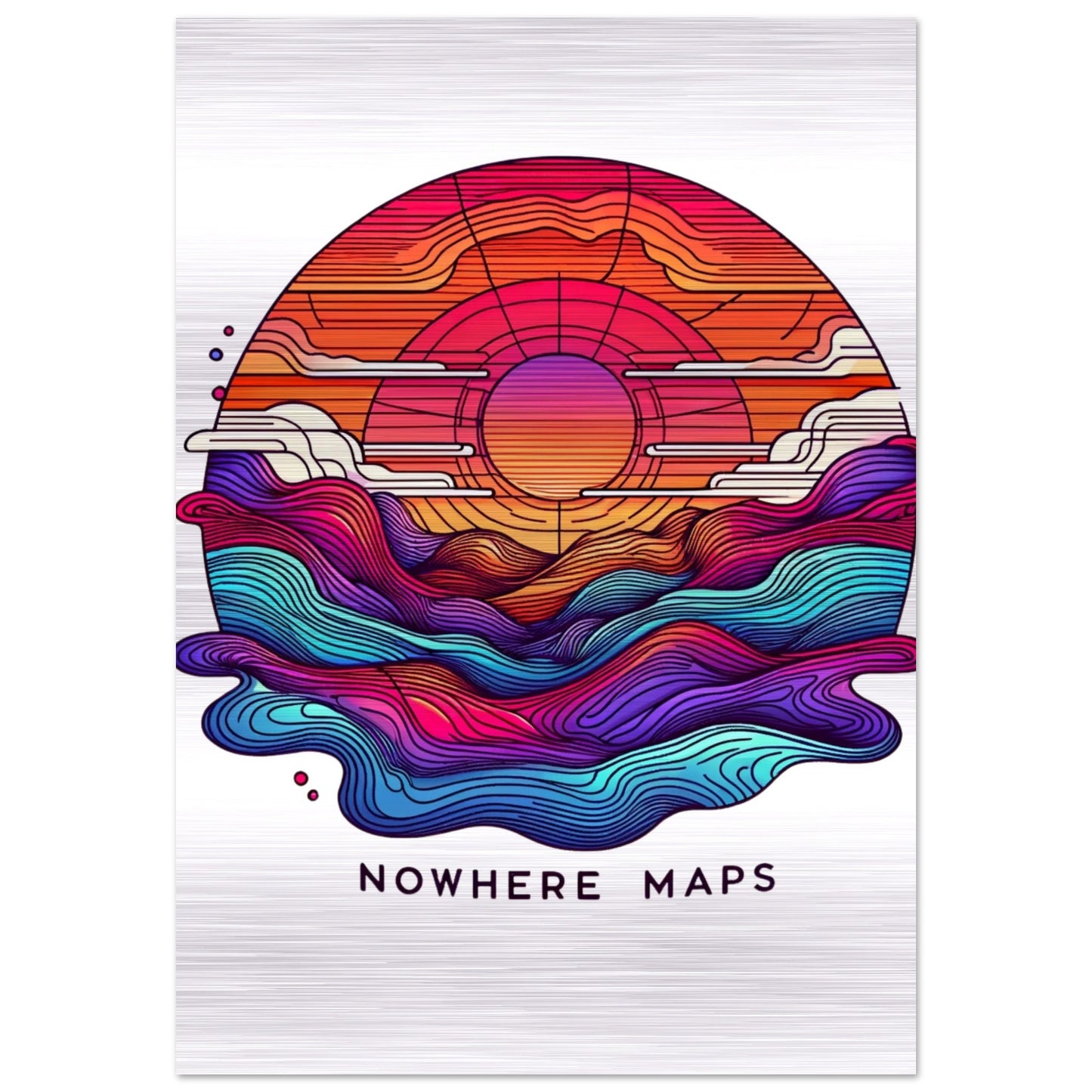 Nowhere Maps - Sunset Skylane Posters