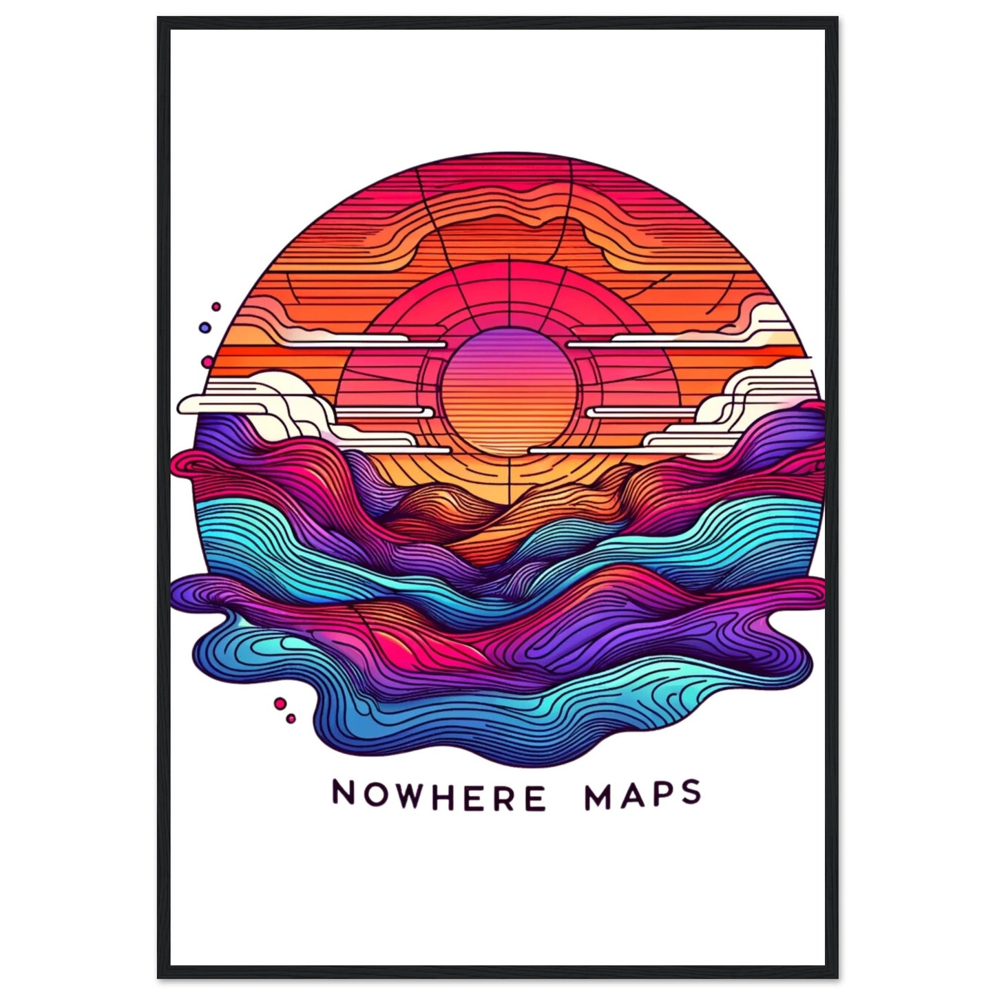 Nowhere Maps - Sunset Skylane Posters