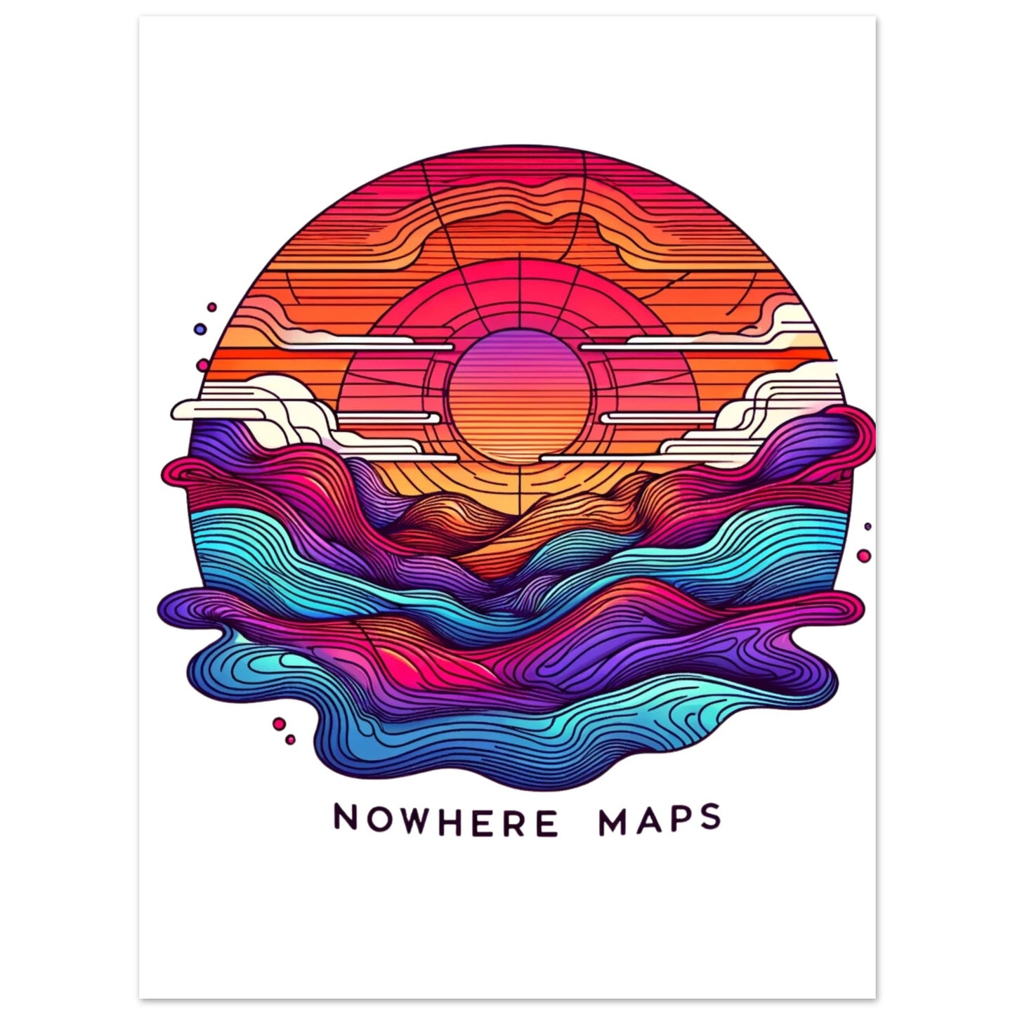 Nowhere Maps - Sunset Skylane Posters