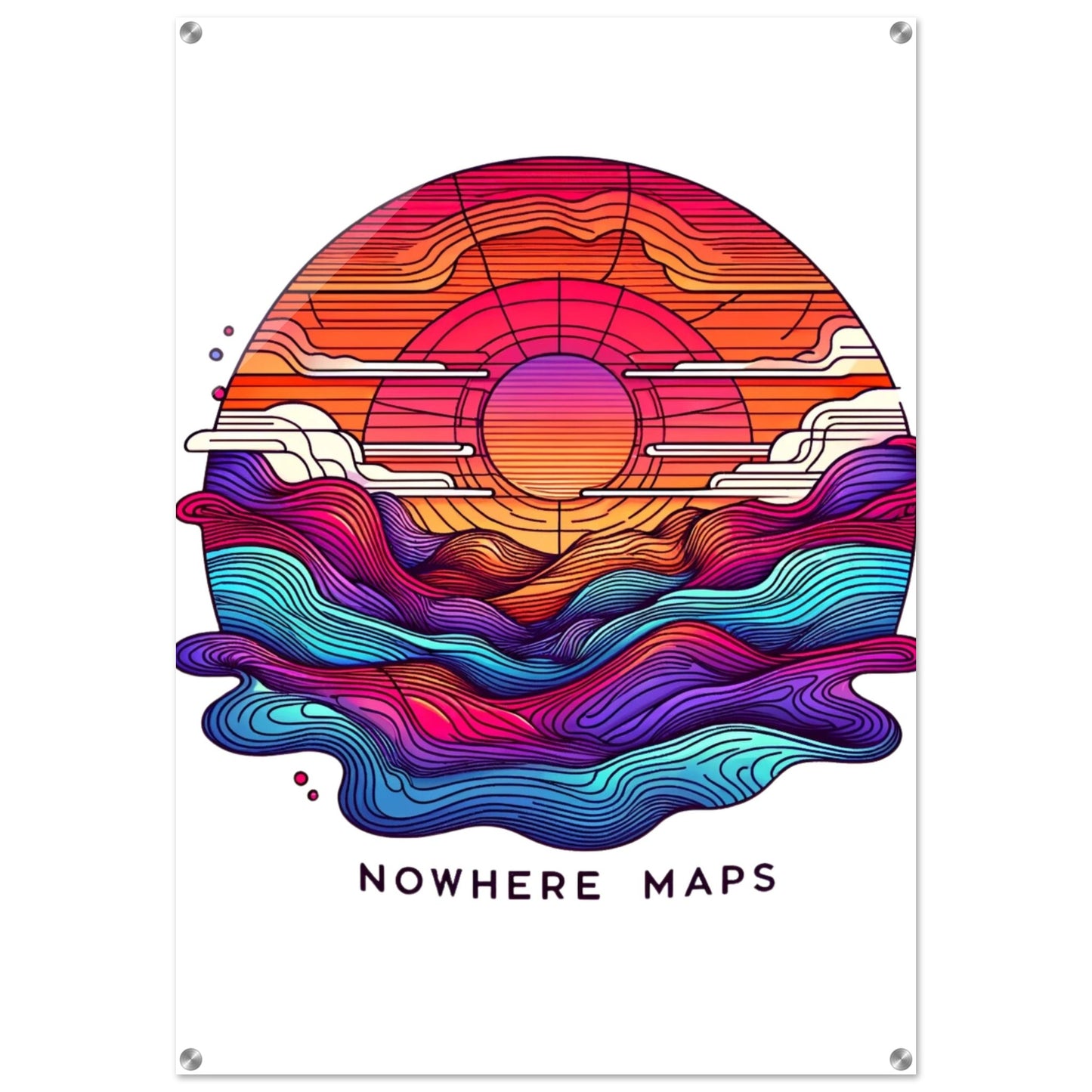 Nowhere Maps - Sunset Skylane Posters