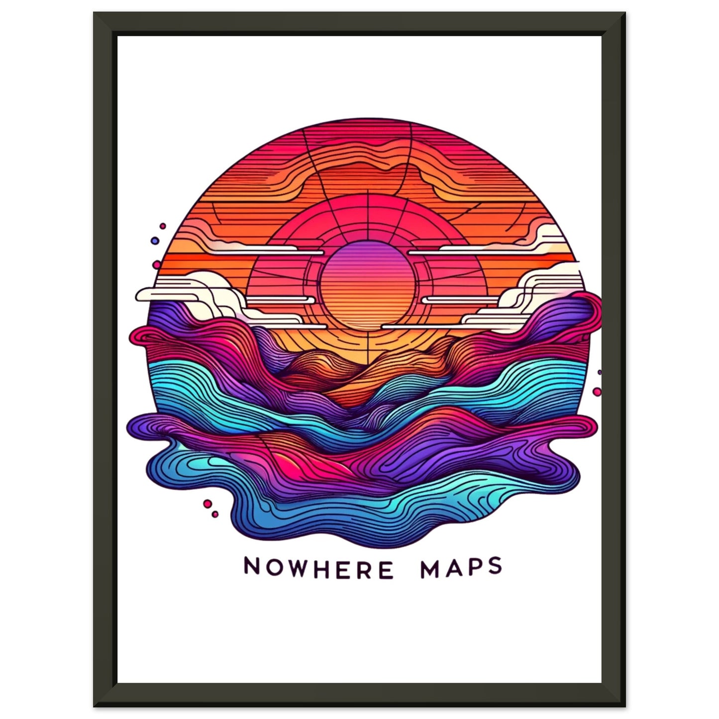 Nowhere Maps - Sunset Skylane Posters