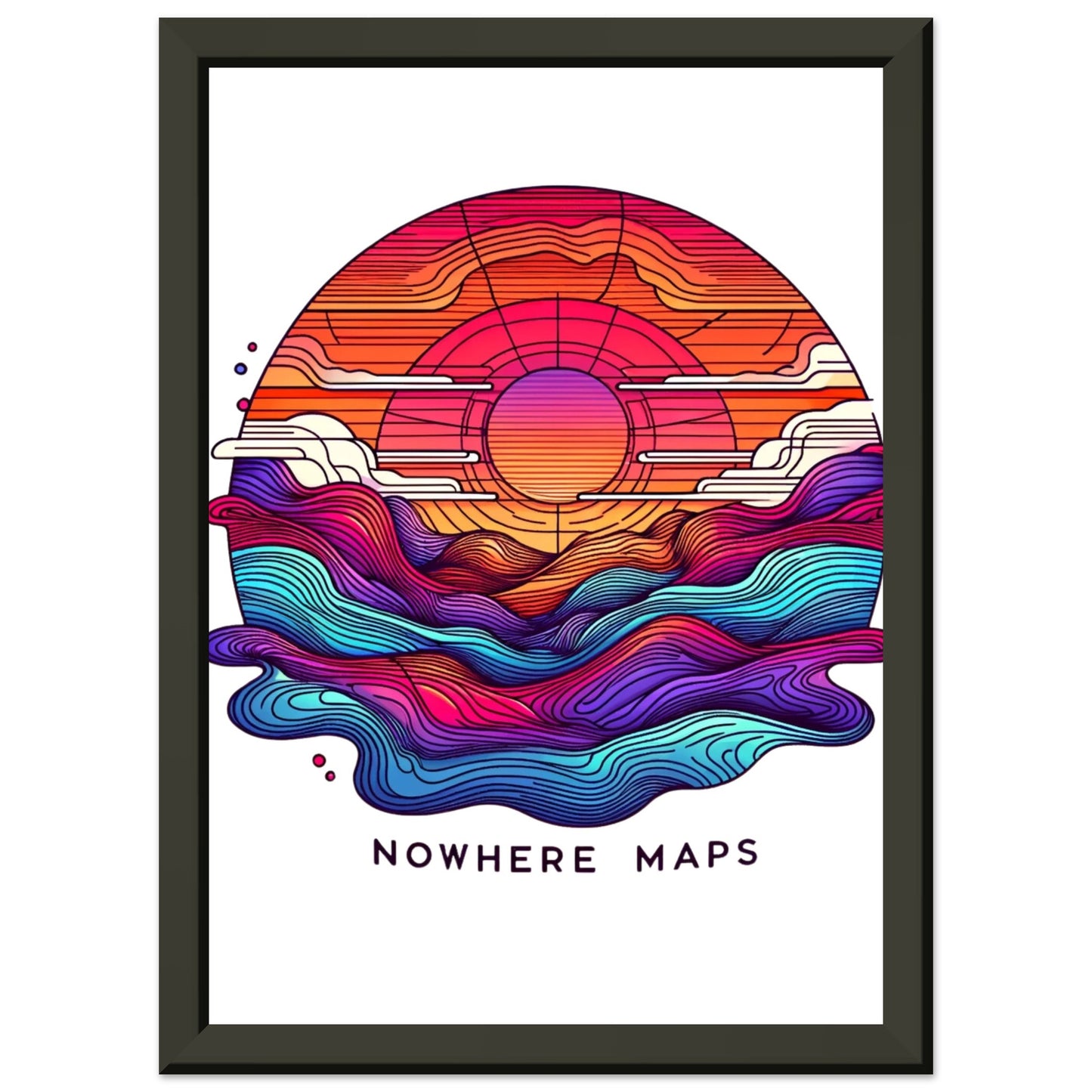 Nowhere Maps - Sunset Skylane Posters