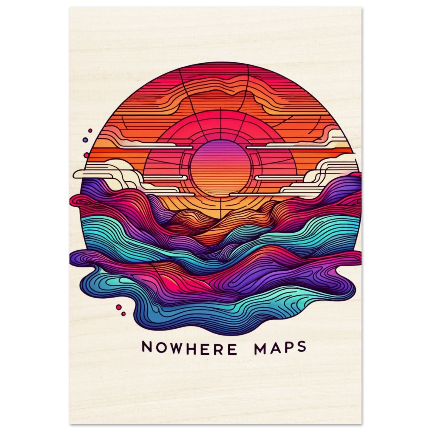 Nowhere Maps - Sunset Skylane Posters
